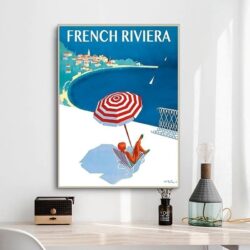 cartel vintage de la riviera francesa