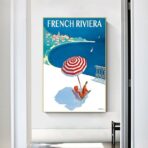 cartel vintage de la riviera francesa