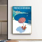 cartel vintage de la riviera francesa