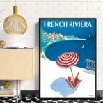 cartel vintage de la riviera francesa