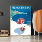 cartel vintage de la riviera francesa