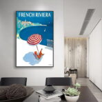 cartel vintage de la riviera francesa