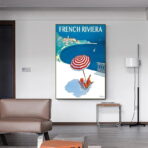 cartel vintage de la riviera francesa