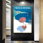 cartel vintage de la riviera francesa