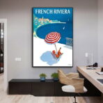 cartel vintage de la riviera francesa