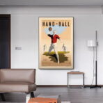 cartel vintage de balonmano