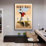 cartel vintage de balonmano