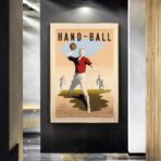 cartel vintage de balonmano