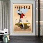 cartel vintage de balonmano