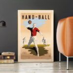 cartel vintage de balonmano