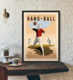 cartel vintage de balonmano