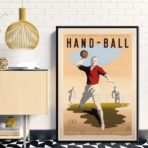 cartel vintage de balonmano
