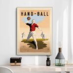 cartel vintage de balonmano