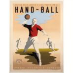 cartel vintage de balonmano
