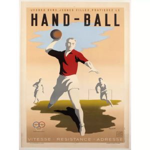 cartel vintage de balonmano