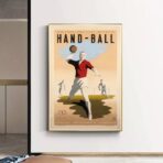 cartel vintage de balonmano