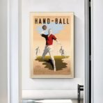 cartel vintage de balonmano