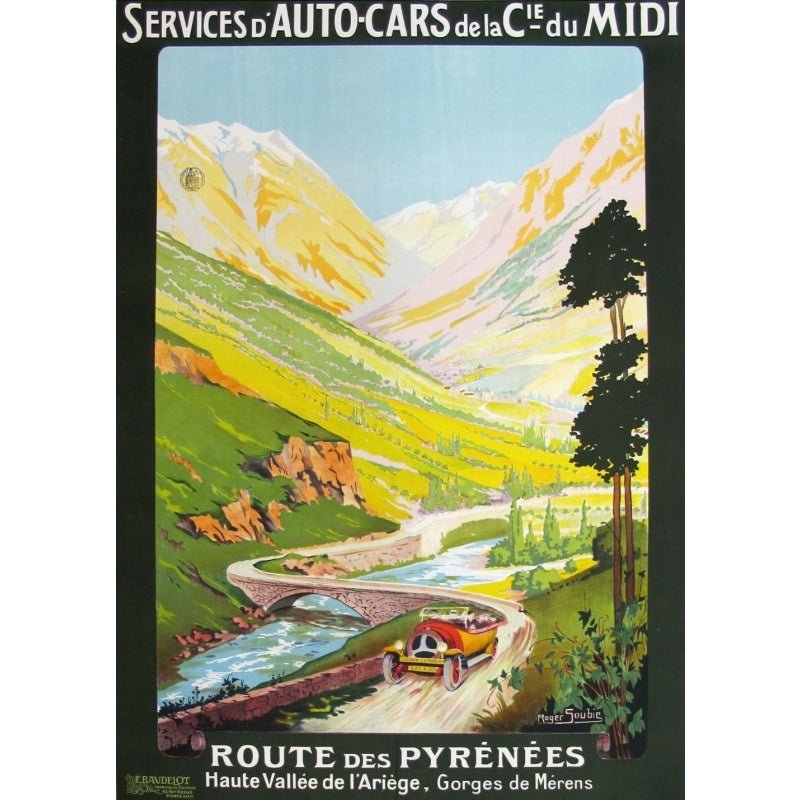 cartel vintage pirineos cartel vintage pirineos