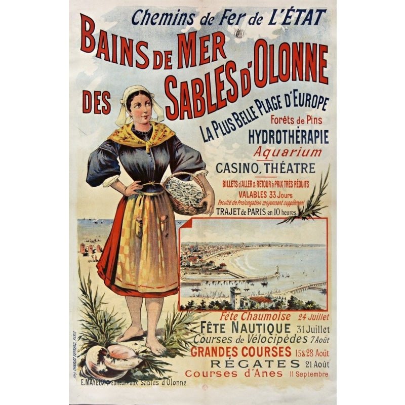 cartel vintage les sables dolonne cartel vintage les sables dolonne