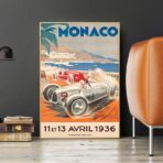 cartel vintage de monaco