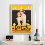 cartel vintage de barco pequeno