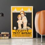 cartel vintage de barco pequeno