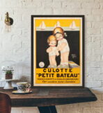 cartel vintage de barco pequeno