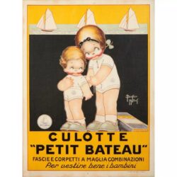 cartel vintage de barco pequeno