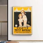 cartel vintage de barco pequeno