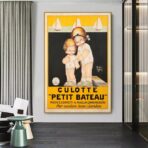 cartel vintage de barco pequeno