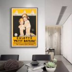 cartel vintage de barco pequeno