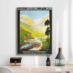 cartel vintage pirineos