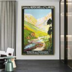 cartel vintage pirineos
