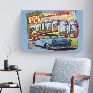 cartel vintage ruta 66