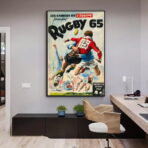 cartel de rugby vintage