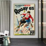 cartel de rugby vintage