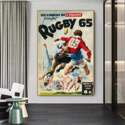 cartel de rugby vintage