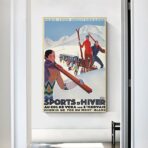 cartel de deportes de invierno vintage