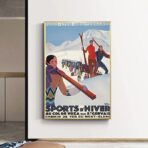 cartel de deportes de invierno vintage