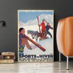 cartel de deportes de invierno vintage