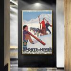 cartel de deportes de invierno vintage