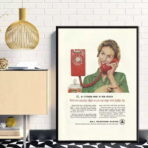 cartel de telefono vintage