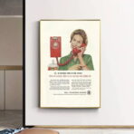cartel de telefono vintage