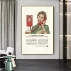 cartel de telefono vintage