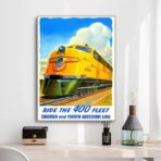 cartel de tren vintage