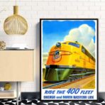 cartel de tren vintage
