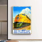 cartel de tren vintage