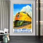 cartel de tren vintage