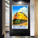 cartel de tren vintage
