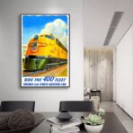 cartel de tren vintage